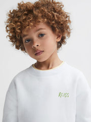 Reiss Knitwear | Positano Cotton Crew Neck Jumper Ecru - Children
