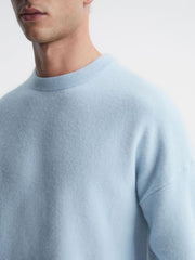 Reiss Knitwear | Prague Merino Blend Crew Neck Jumper Aquamarine - Men