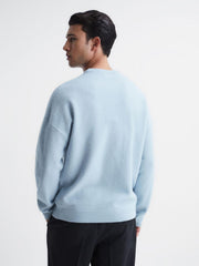 Reiss Knitwear | Prague Merino Blend Crew Neck Jumper Aquamarine - Men