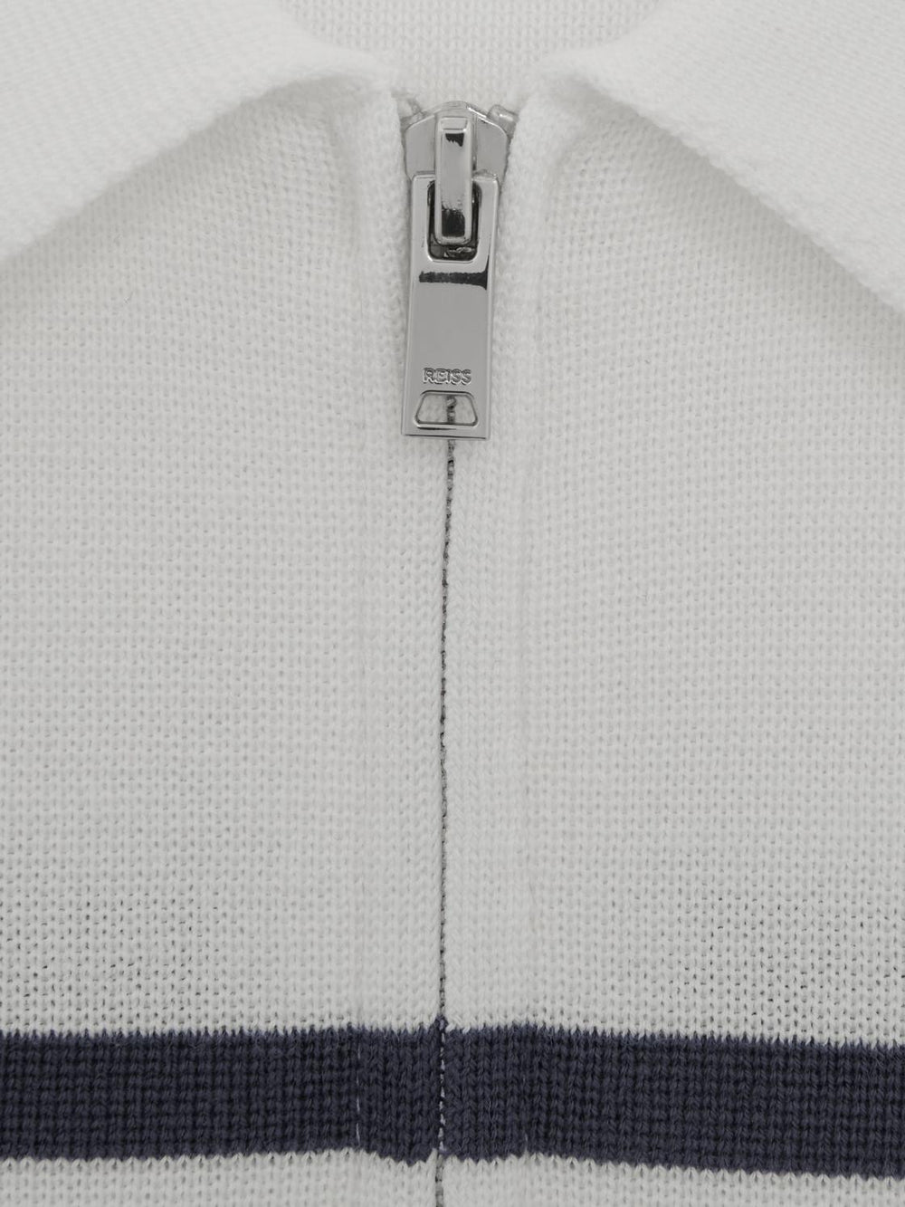 Reiss Knitwear | Rome Slim Fit Half Zip Colourblock Polo Shirt Airforce Blue - Children