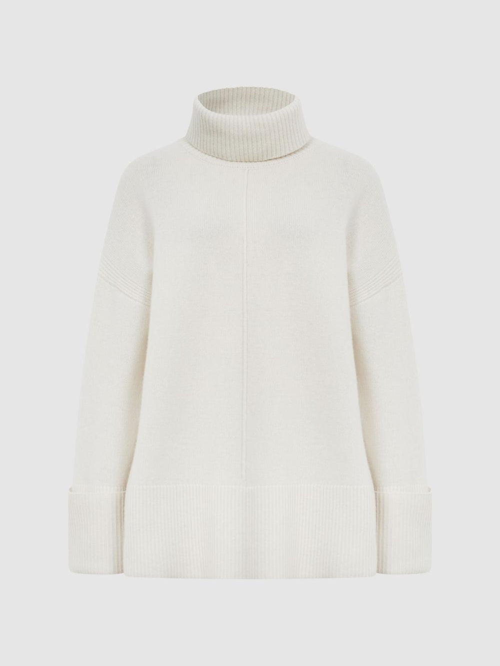 Reiss Knitwear | Sarah Cashmere Blend Roll Neck Jumper Cream - Women
