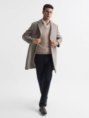 Reiss Knitwear | Styles Sleeveless Merino Vest Wheat Melange - Men