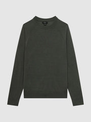 Reiss Knitwear | Tinto Merino Silk Knitted Jumper Sage - Men