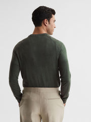Reiss Knitwear | Tinto Merino Silk Knitted Jumper Sage - Men