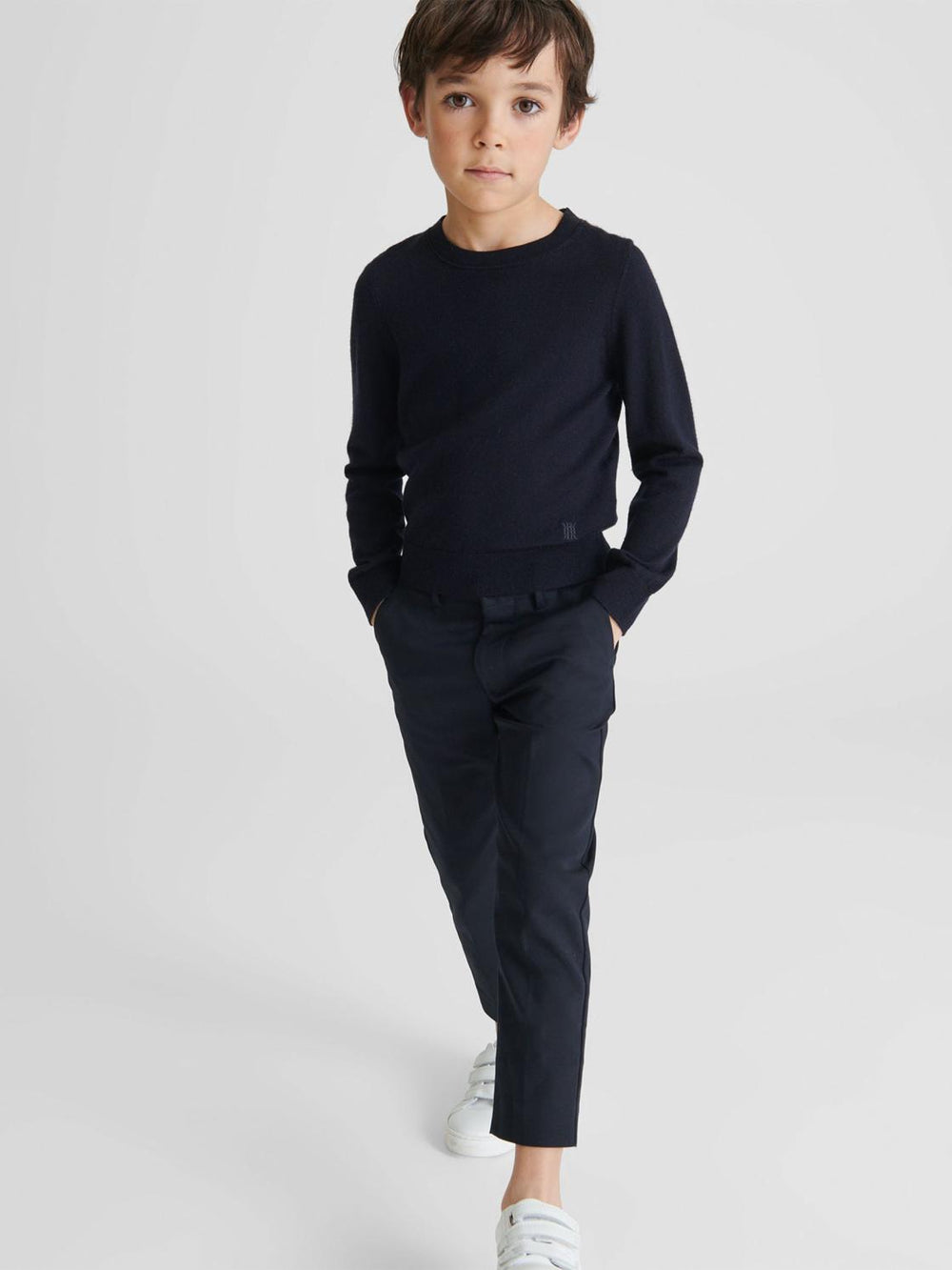 Reiss Knitwear | Wessex Junior Crew Neck Knitted Jumper Navy - Children