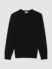 Reiss Knitwear | Wessex Merino Wool Jumper Black - Men