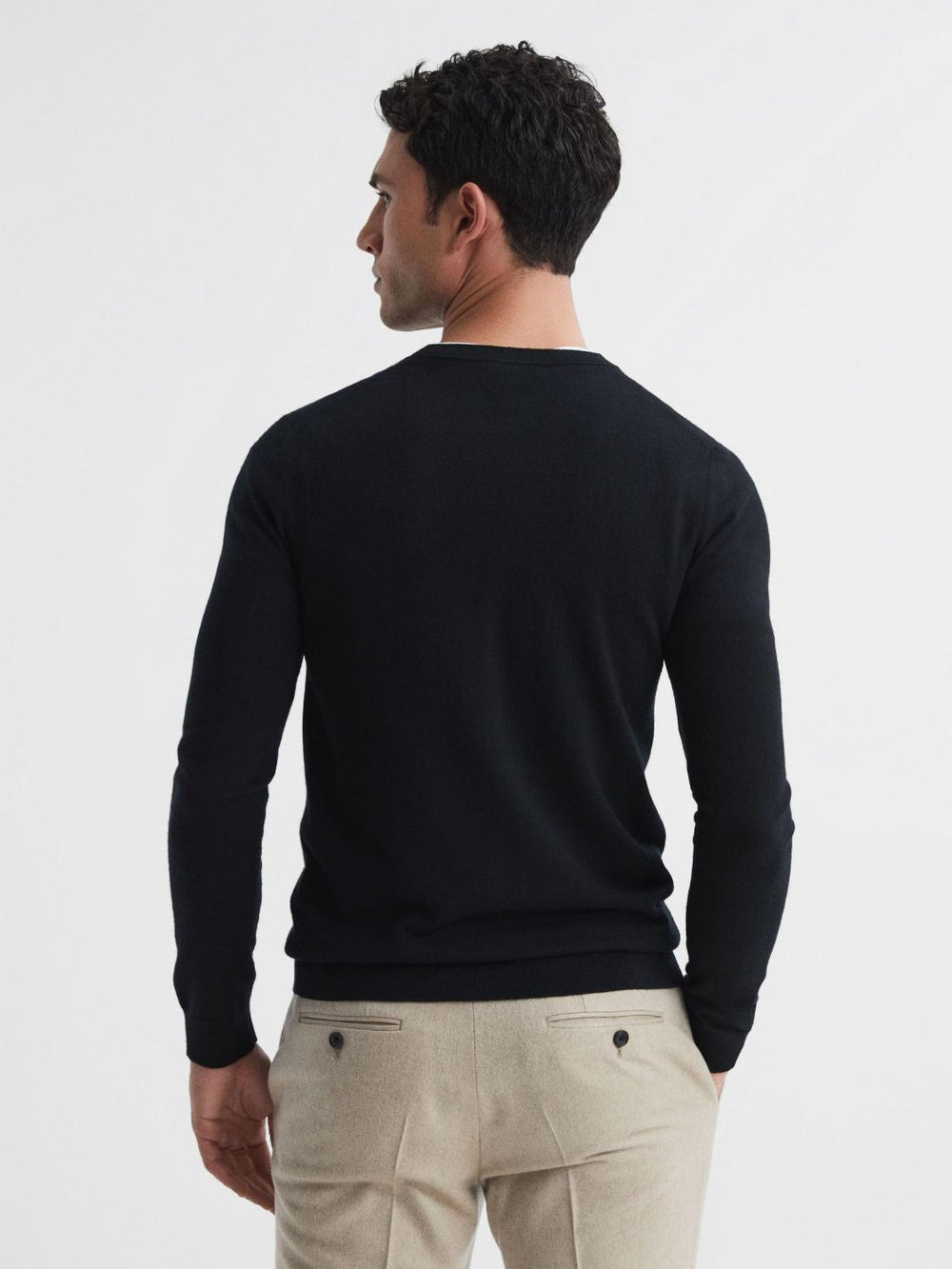 Reiss Knitwear | Wessex Merino Wool Jumper Black - Men
