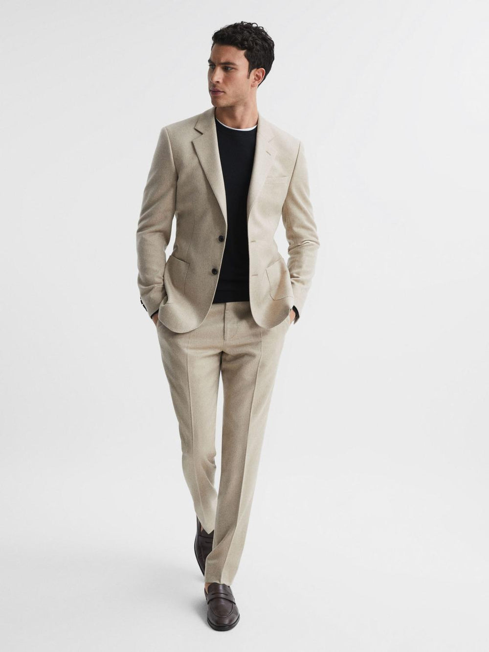 Reiss Knitwear | Wessex Merino Wool Jumper Black - Men