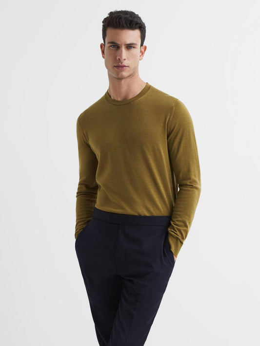 Reiss Knitwear | Wessex Merino Wool Jumper Bordeaux - Men