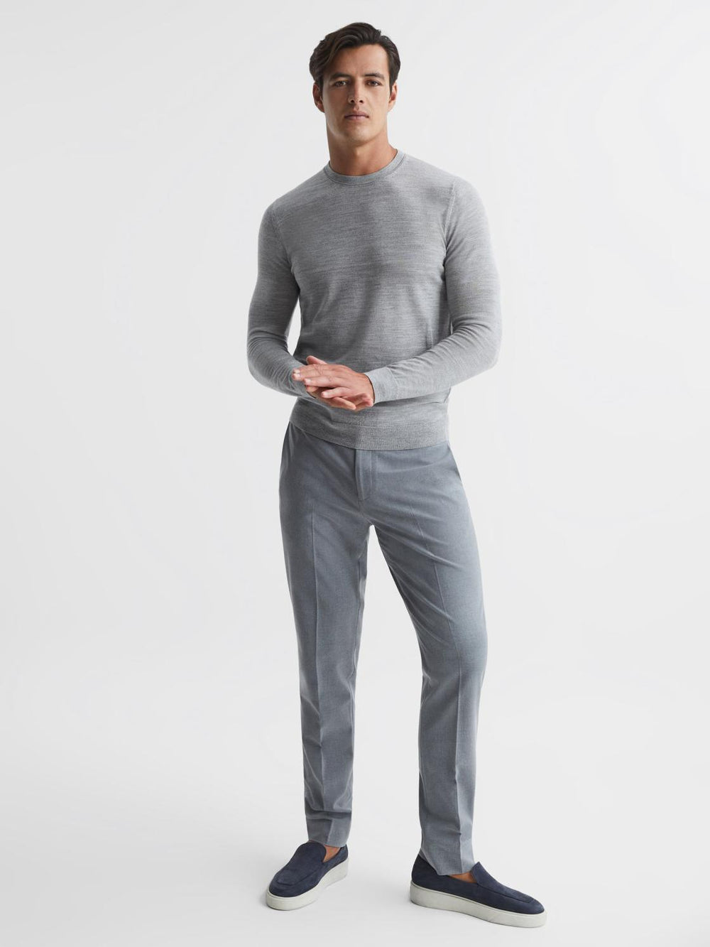 Reiss Knitwear | Wessex Merino Wool Jumper Bordeaux - Men