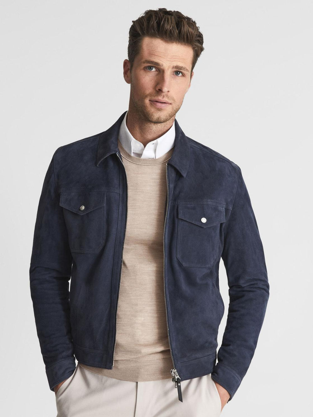 Reiss Knitwear | Wessex Merino Wool Jumper Bordeaux - Men