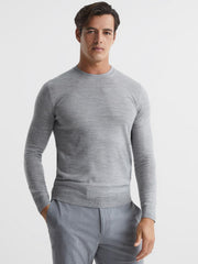 Reiss Knitwear | Wessex Merino Wool Jumper Bordeaux - Men