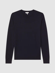 Reiss Knitwear | Wessex Merino Wool Jumper Navy - Men