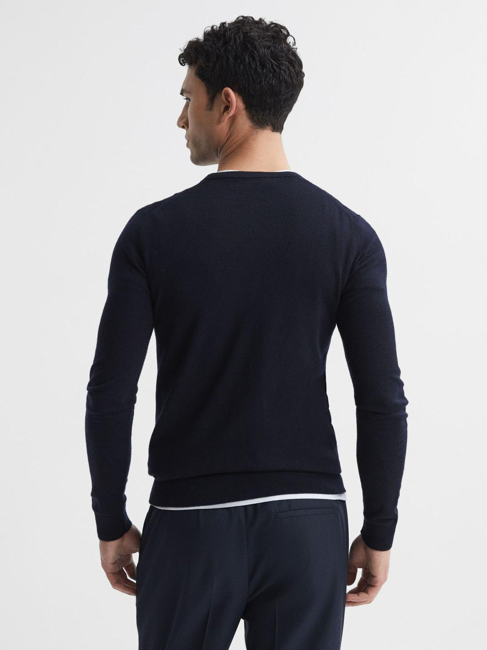 Reiss Knitwear | Wessex Merino Wool Jumper Navy - Men