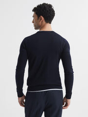 Reiss Knitwear | Wessex Merino Wool Jumper Navy - Men