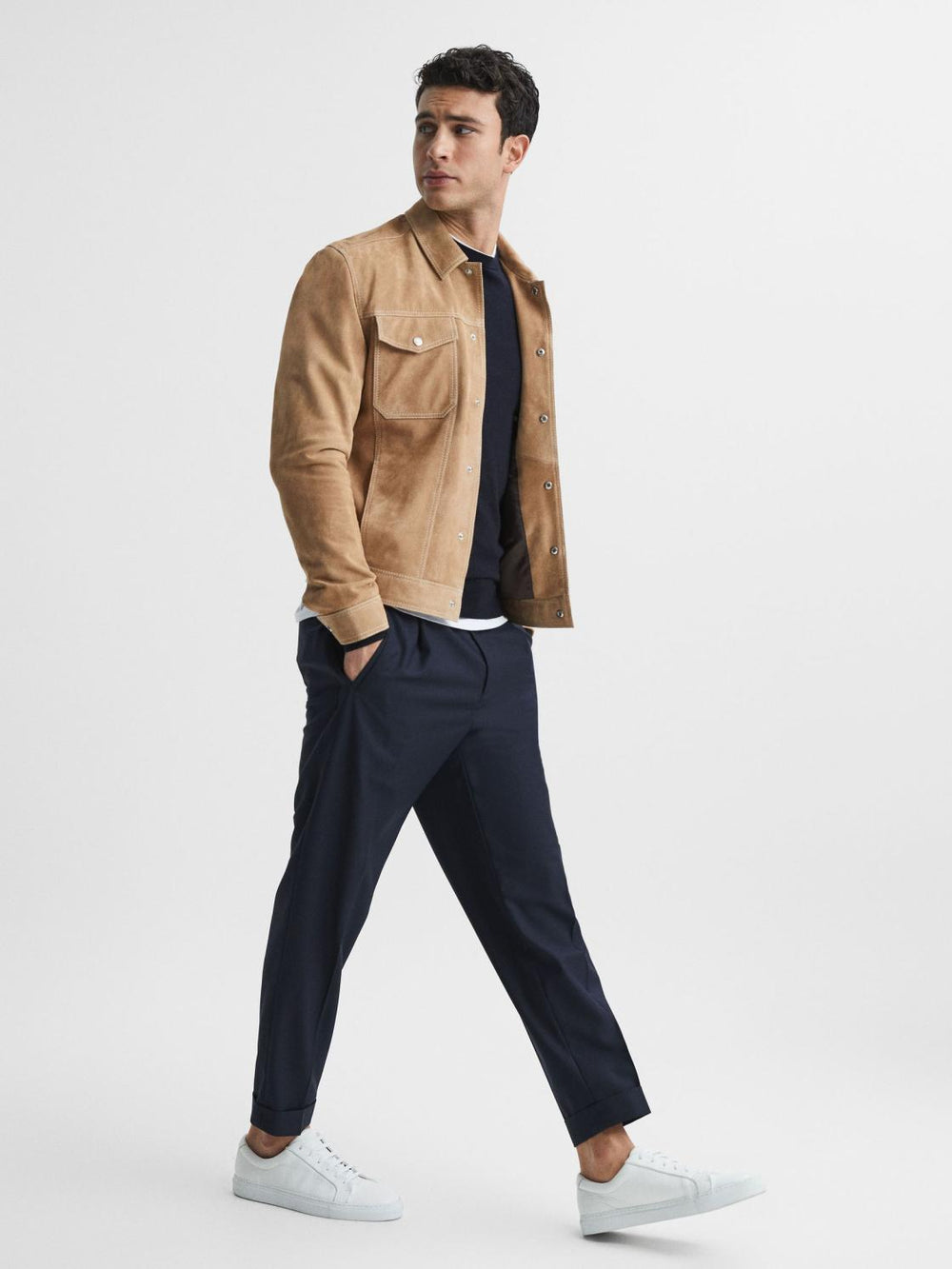 Reiss Knitwear | Wessex Merino Wool Jumper Navy - Men