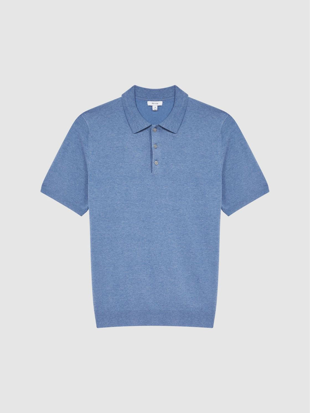 Reiss Knitwear | Wilton Slim Fit Knitted Polo Shirt Denim Melange - Men