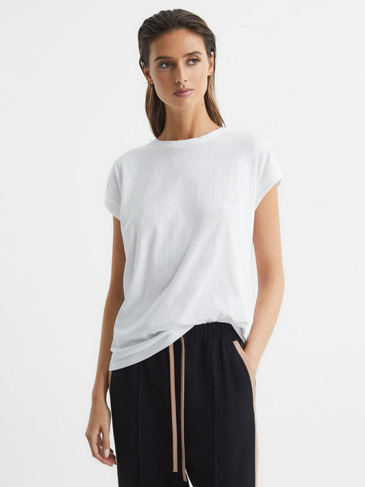 Reiss Lingerie & Nightwear | Tereza Cotton Jersey T-Shirt White - Women