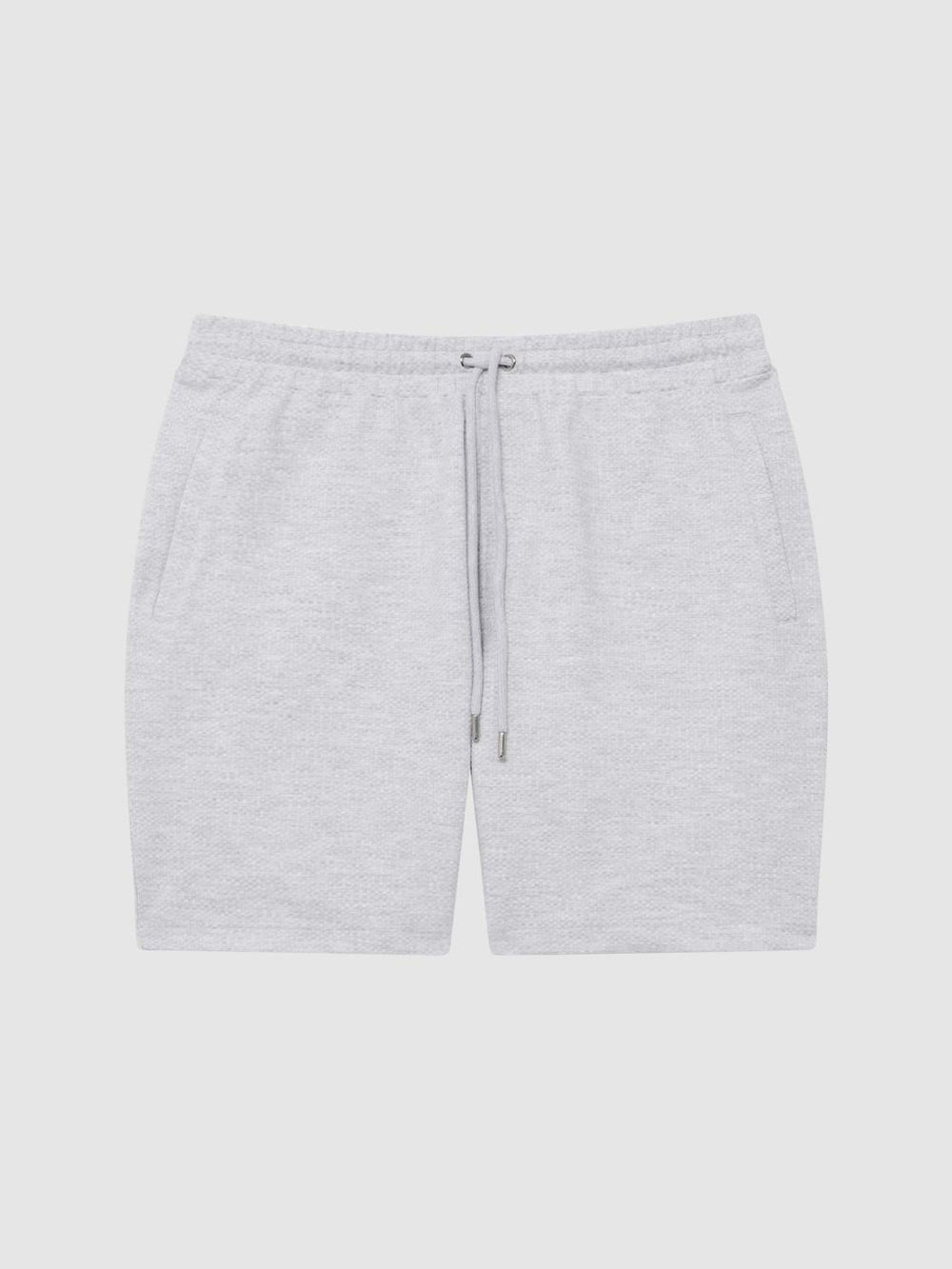 Reiss Loungewear & Nightwear | Robin Textured Drawstring Shorts Grey Melange - Men