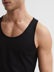Reiss Loungewear & Nightwear | Vinnie Cotton Stretch Vest Black - Men