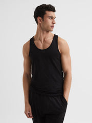 Reiss Loungewear & Nightwear | Vinnie Cotton Stretch Vest Black - Men