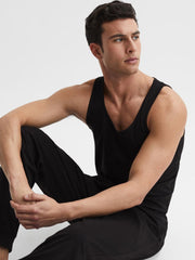 Reiss Loungewear & Nightwear | Vinnie Cotton Stretch Vest Black - Men