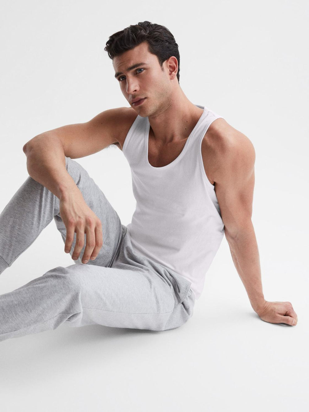 Reiss Loungewear & Nightwear | Vinnie Cotton Stretch Vest White - Men