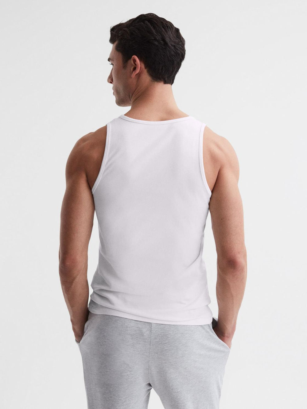 Reiss Loungewear & Nightwear | Vinnie Cotton Stretch Vest White - Men
