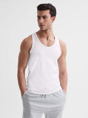 Reiss Loungewear & Nightwear | Vinnie Cotton Stretch Vest White - Men