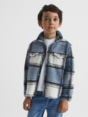 Reiss Overshirts | Belair Checked Overshirt Blue - Children