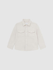 Reiss Overshirts | Carlo Long Sleeve Textured Overshirt Soft Blue - Children