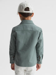 Reiss Overshirts | Tampa Twin Pocket Overshirt Duck Egg - Children