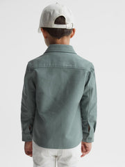 Reiss Overshirts | Tampa Twin Pocket Overshirt Duck Egg - Children