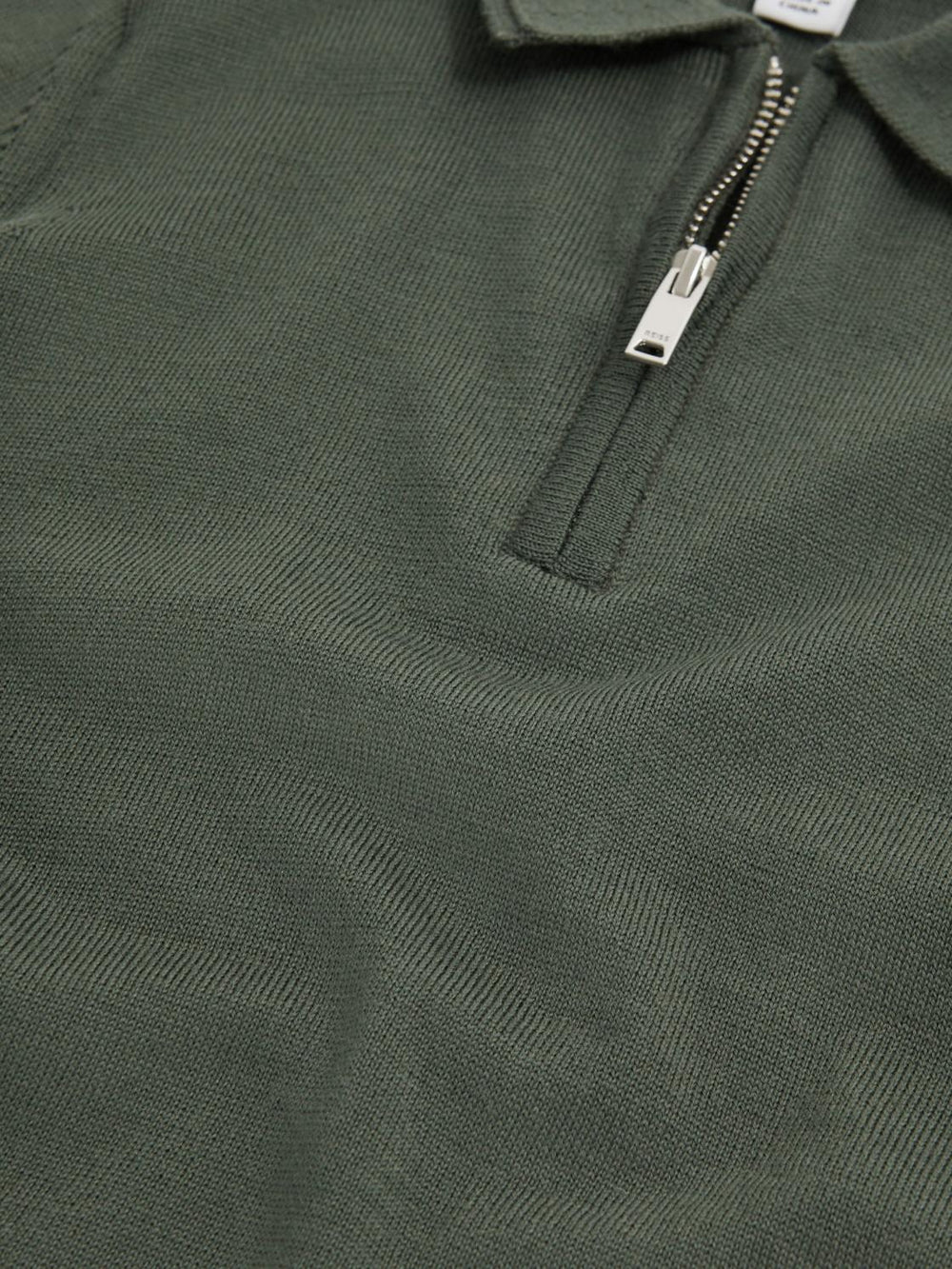 Reiss Polo Shirts | Maxwell Merino Zip Neck Polo T-Shirt Ivy Green - Children