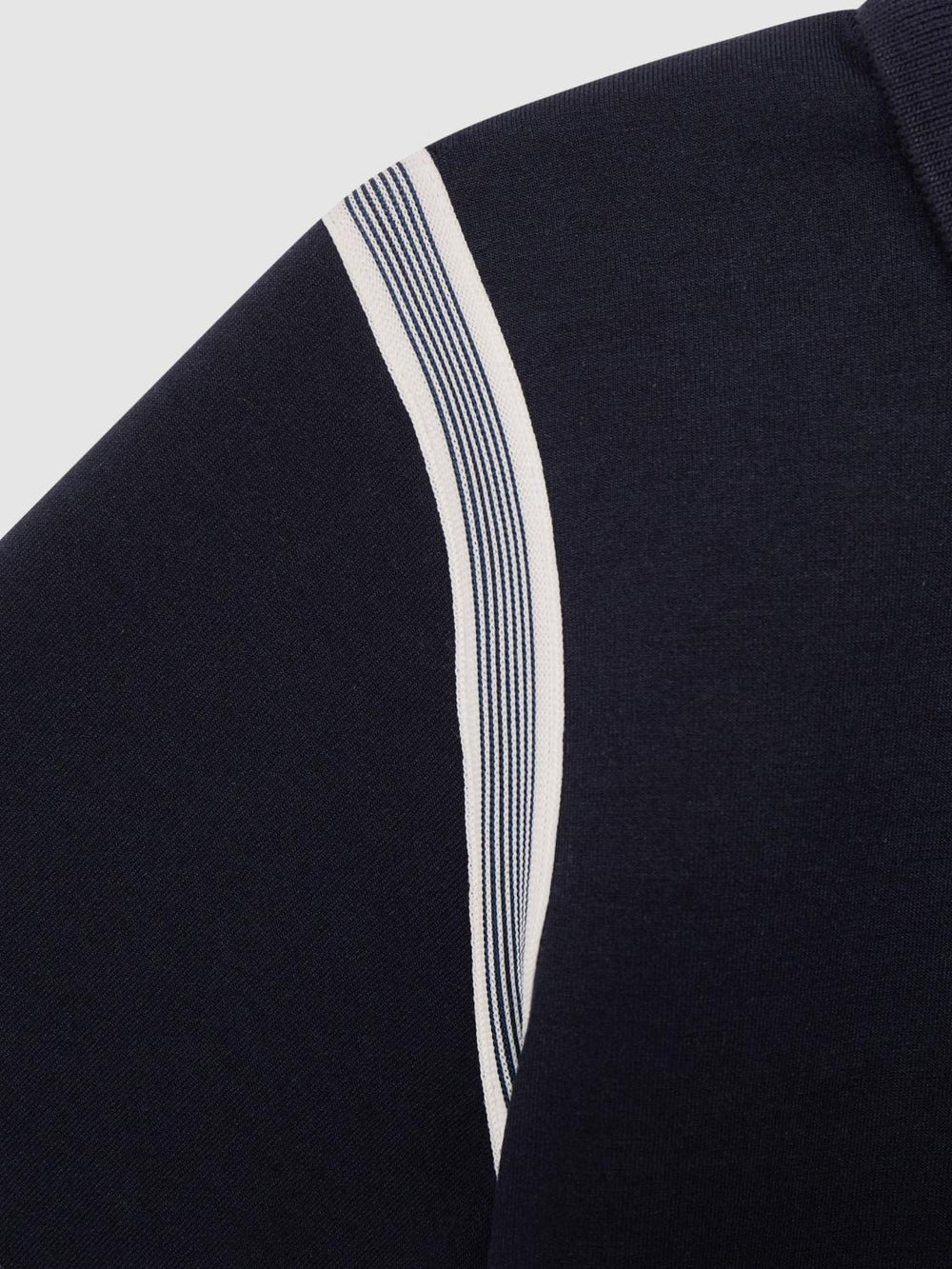 Reiss Polo Shirts | Monarch Half Zip Stripe Detail Polo Shirt Navy - Children