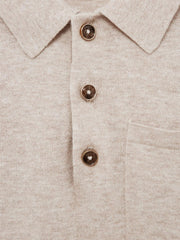 Reiss Polo Shirts | Ralphy Buttoned Linen Polo Oatmeal - Children