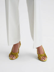 Reiss Sandals | Eryn Embellished Heeled Sandals Yellow - Women