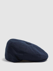 Reiss Scarves, Hats & Gloves | Arbor Linen Baker Boy Cap Navy - Men