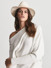Reiss Scarves, Hats & Gloves | Ashbourne Wool Fedora Hat Ivory - Women