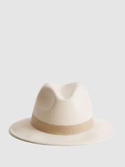 Reiss Scarves, Hats & Gloves | Ashbourne Wool Fedora Hat Ivory - Women