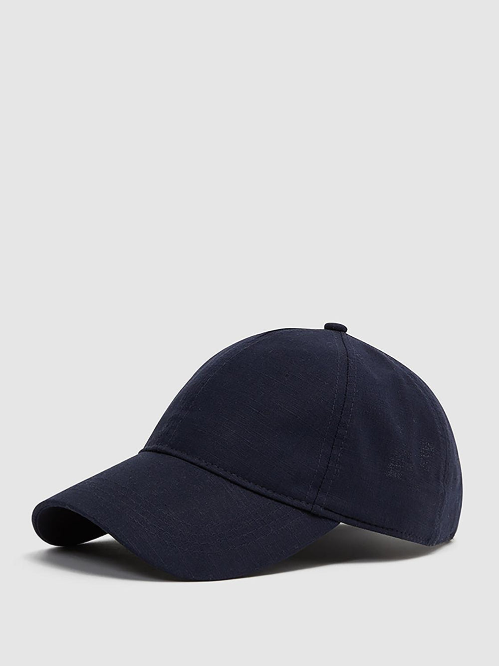 Reiss Scarves, Hats & Gloves | Dawson Cotton-Linen Blend Baseball Cap Navy - Men