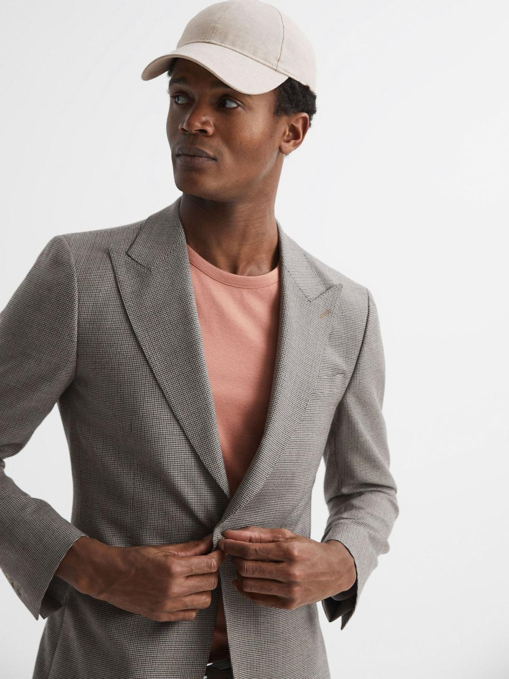 Reiss Scarves, Hats & Gloves | Dawson Cotton-Linen Blend Baseball Cap Navy - Men