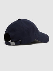Reiss Scarves, Hats & Gloves | Dawson Cotton-Linen Blend Baseball Cap Navy - Men