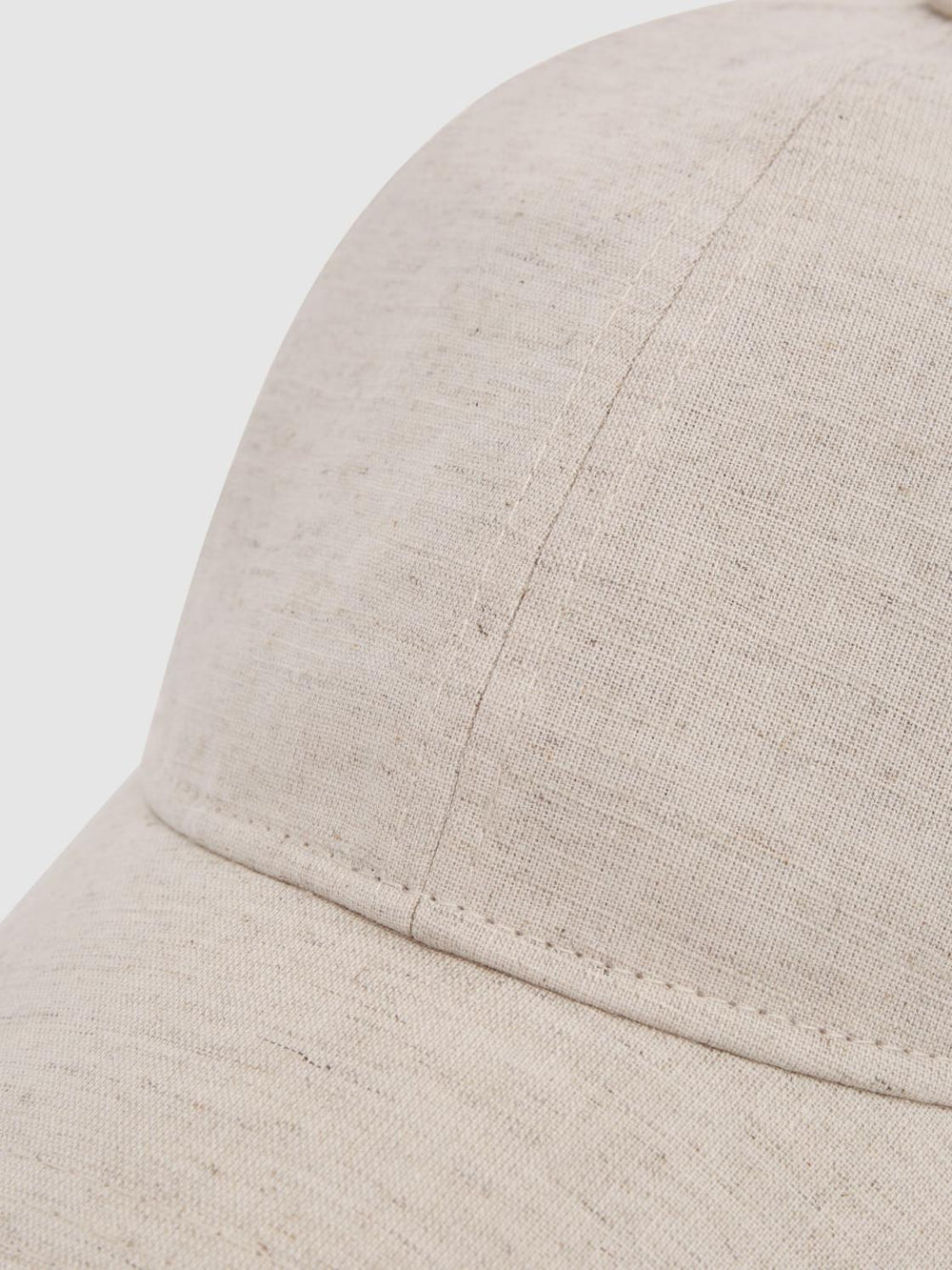 Reiss Scarves, Hats & Gloves | Dawson Cotton-Linen Blend Baseball Cap Navy - Men