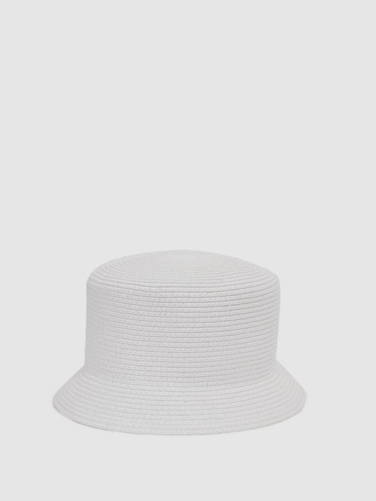 Reiss Scarves, Hats & Gloves | Lexi Bucket Woven Bucket Hat White - Women