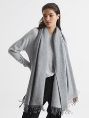 Reiss Scarves, Hats & Gloves | Picton Cashmere Blend Scarf Soft Grey - Women
