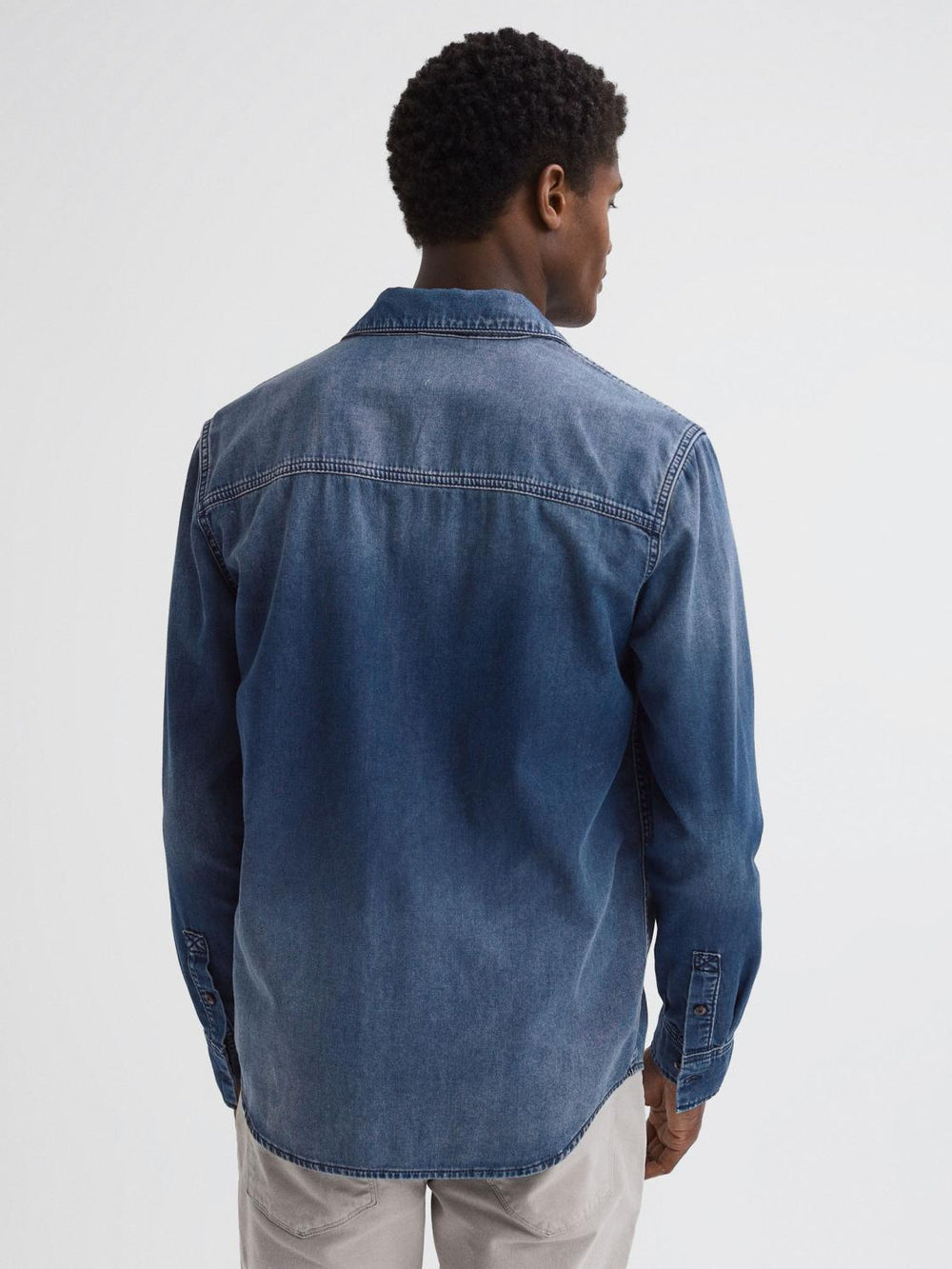 Reiss Shirts | Abraham Paige Denim Long Sleeve Shirt Kyson - Men