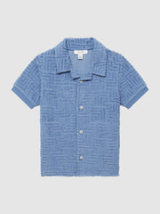 Reiss Shirts | Algarve Terry Towelling Shirt Airforce Blue - Children