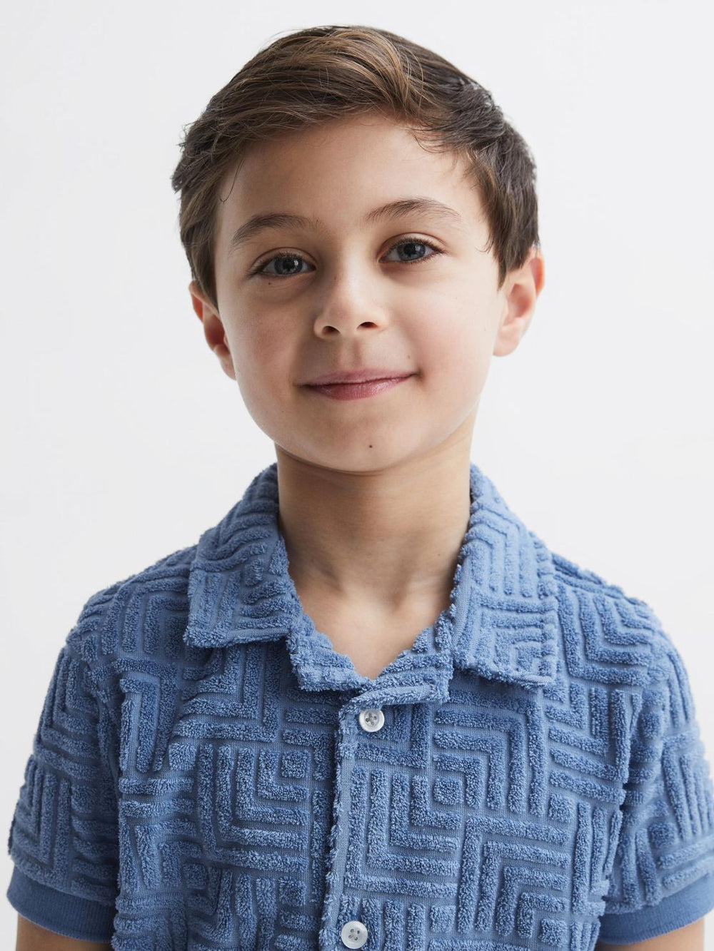 Reiss Shirts | Algarve Terry Towelling Shirt Airforce Blue - Children