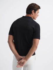 Reiss Shirts | Amersham Textured Button Through Shirt Black - Men